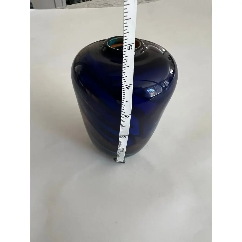Vintage Salamandra Glass Portsmouth NH Hand Blown Bud Vase Signed 1981 JL